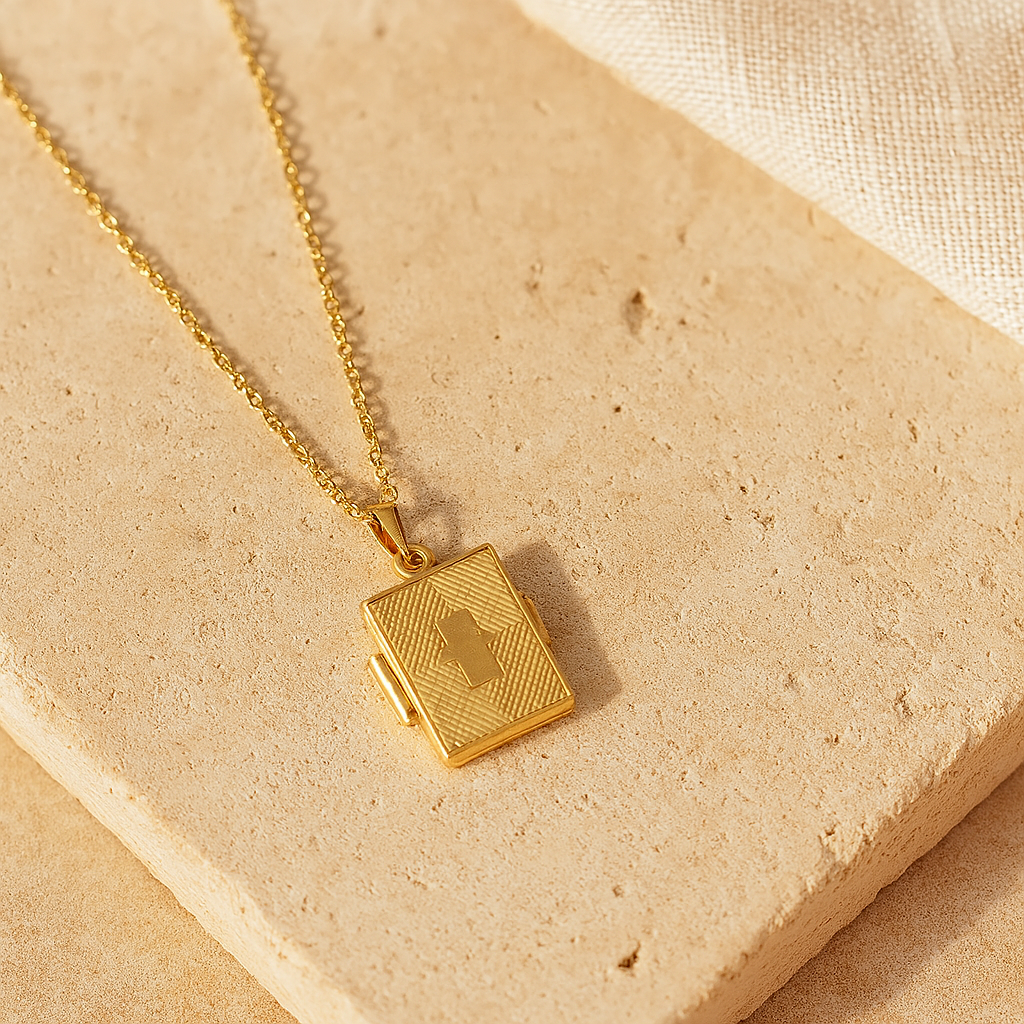 Book Picture Locket-Lockets-Gold Vermeil-Anushka Jain Jewellery