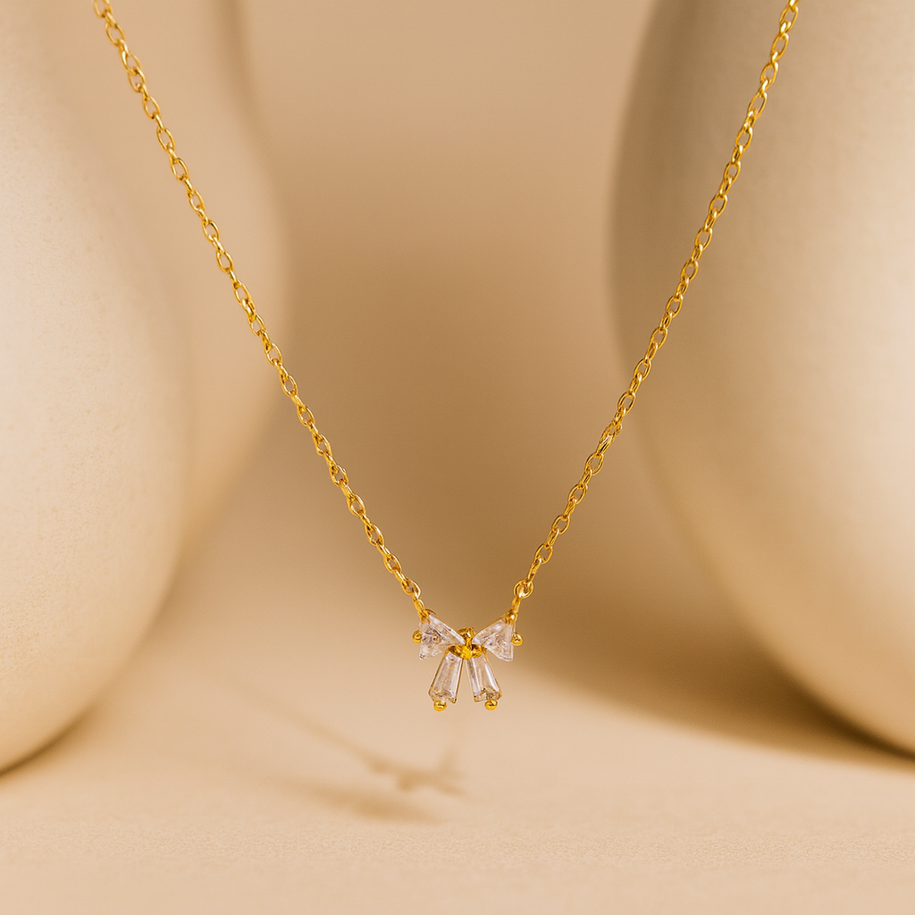 Bow Diamond Necklace-Anushka Jain Jewellery