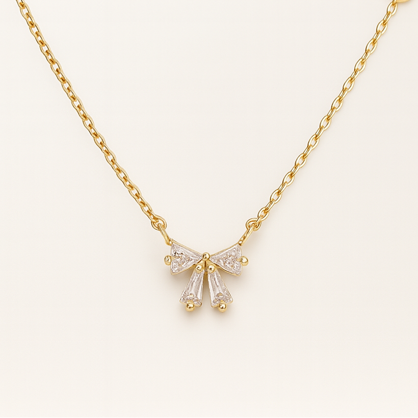 Bow Diamond Necklace-Anushka Jain Jewellery