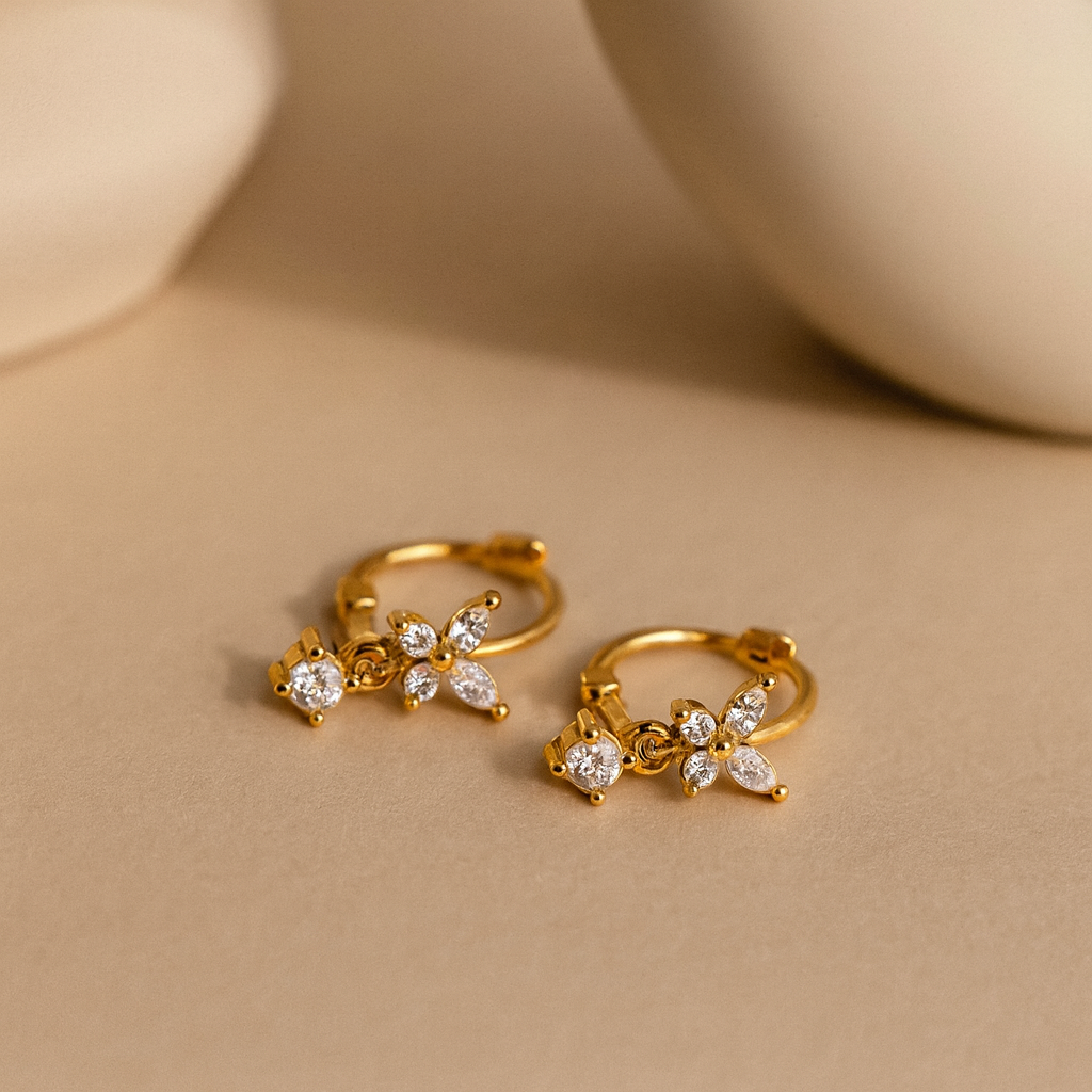 Butterfly Diamond Drop Huggie-Anushka Jain Jewellery