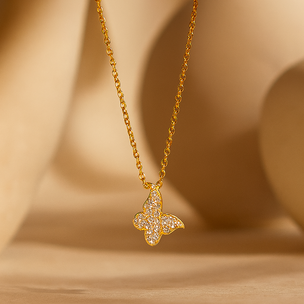 Butterfly Necklace-Pendants-Gold Vermeil-Anushka Jain Jewellery