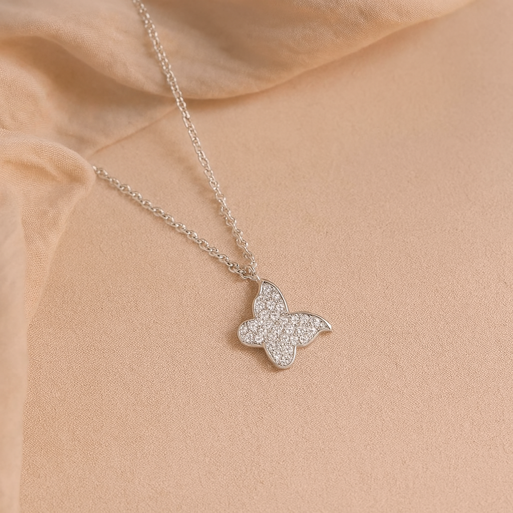 Butterfly Necklace-Pendants-Silver-Anushka Jain Jewellery
