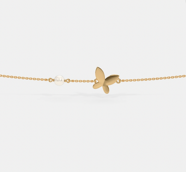 Butterfly Pearl Anklet-Anushka Jain Jewellery