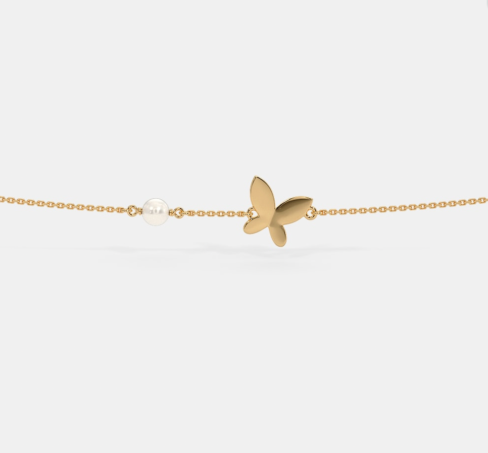 Butterfly Pearl Anklet-Anushka Jain Jewellery