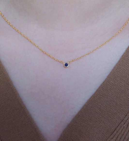 Sapphire Solitaire Necklace