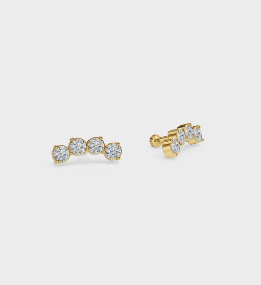 Curved Diamond Studs