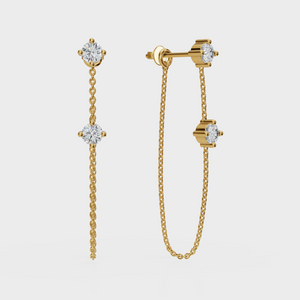 Double Stud Chain Earrings