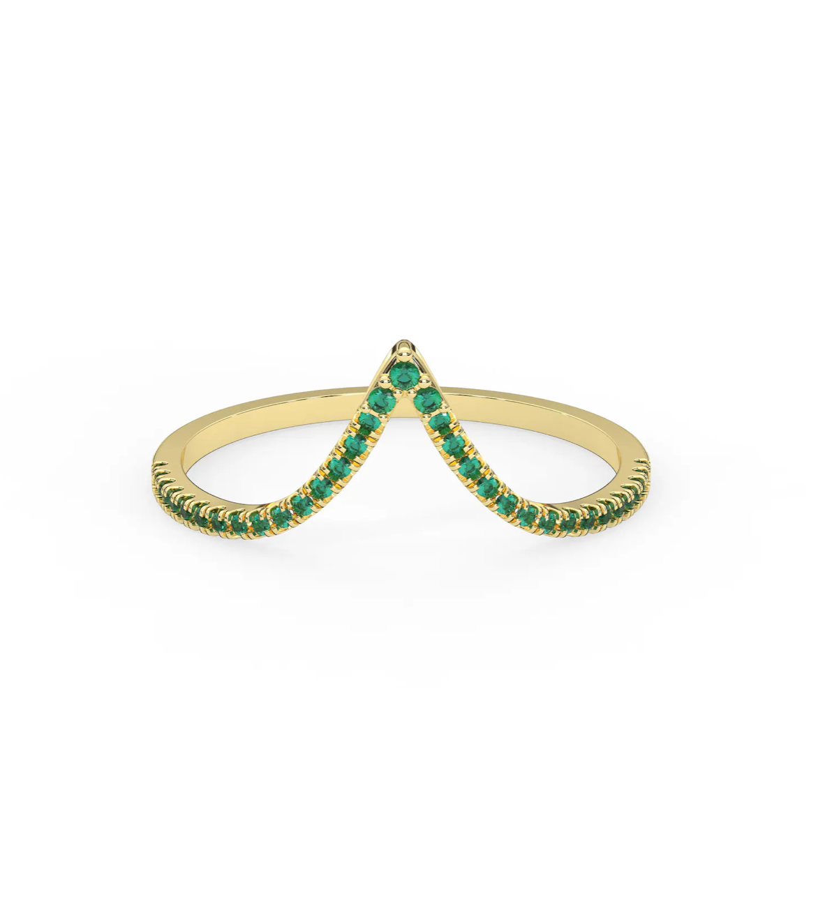 V Shape Emerald Ring