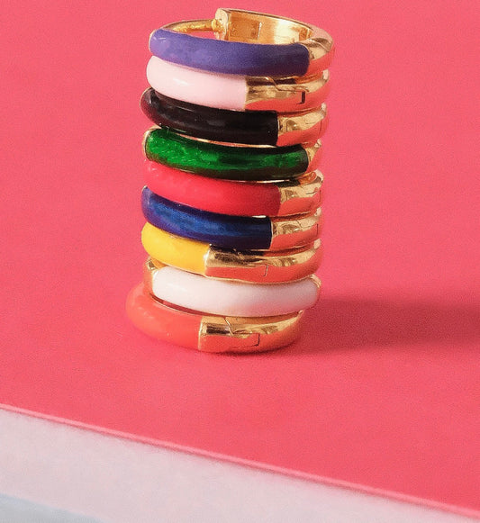 Enamel Small Hoops