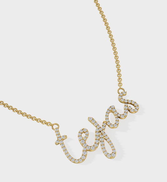 Cursive Diamond Necklace