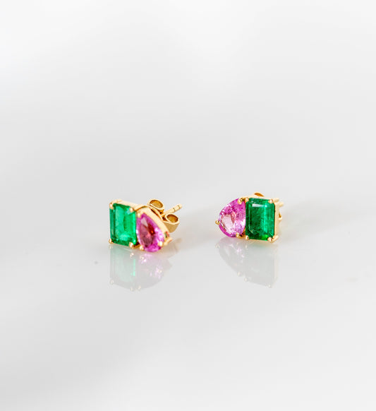 Emerald Sapphire Studs