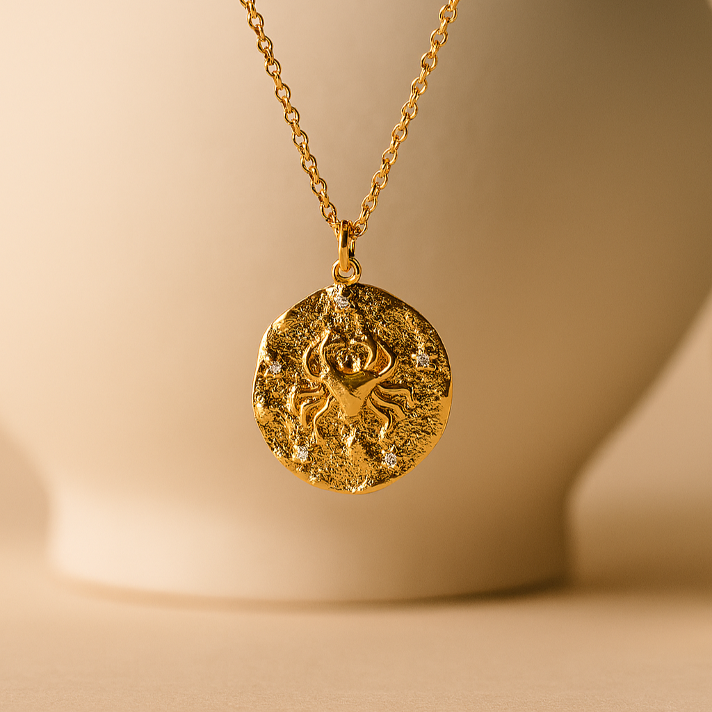 Cancer Zodiac Necklace-Necklaces-Gold Vermeil-Anushka Jain Jewellery