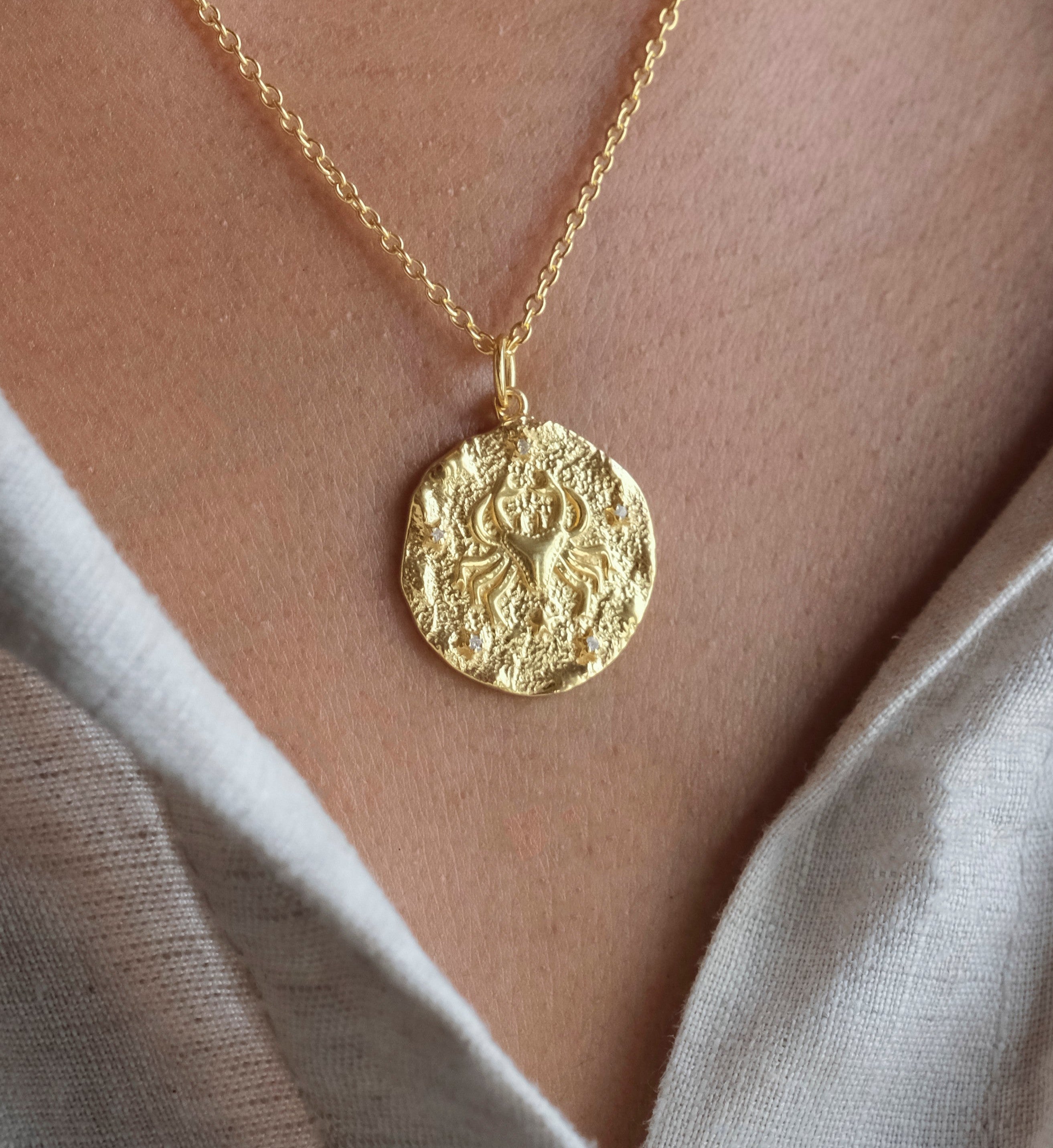 Cancer Zodiac Necklace-Necklaces-Anushka Jain Jewellery