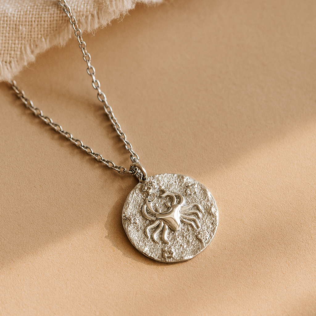 Cancer Zodiac Necklace-Necklaces-Silver-Anushka Jain Jewellery
