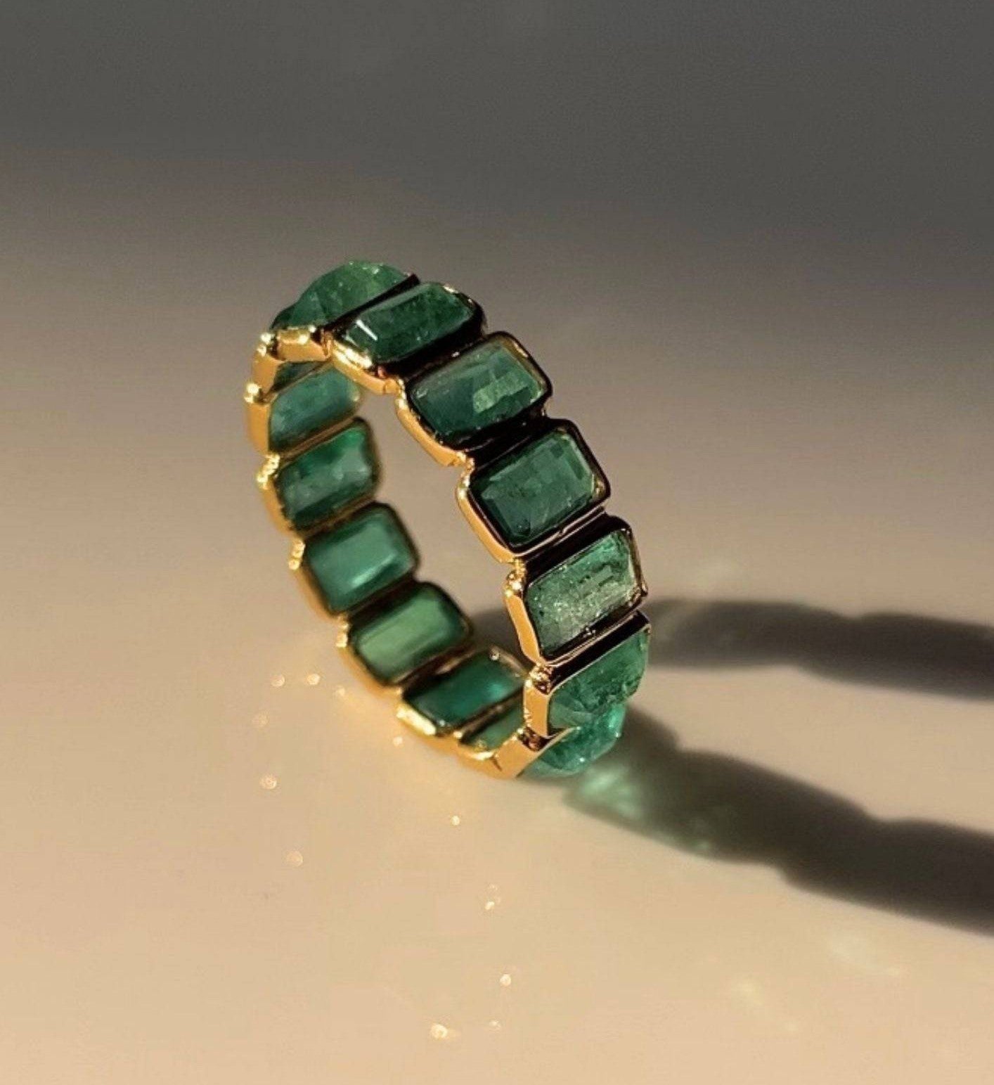 Emerald Eternity Band Gold