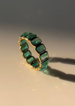 Emerald Eternity Band Gold