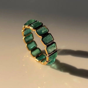 14k Zambian Emerald Eternity