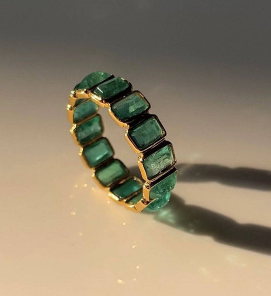 Emerald Eternity Band Gold