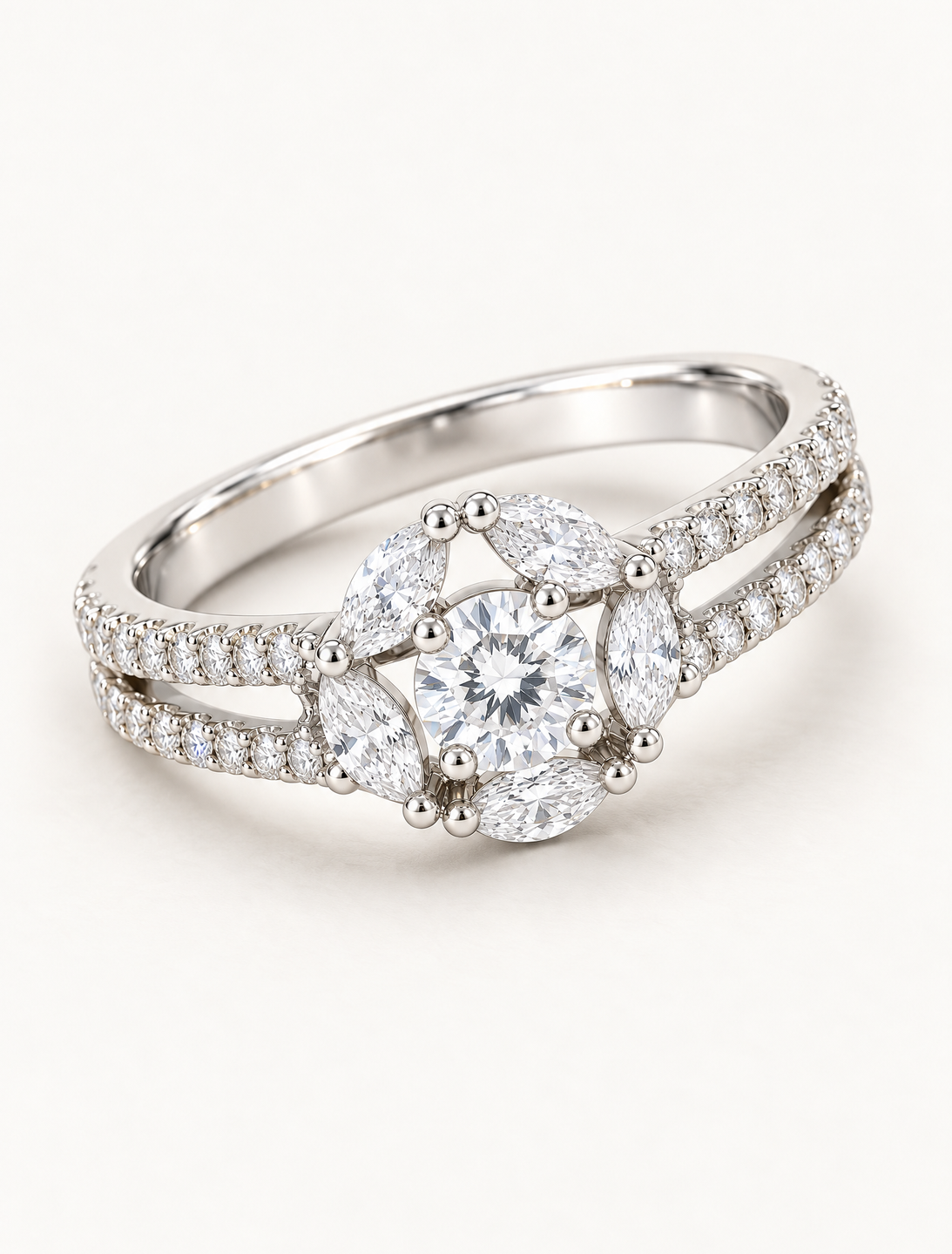 Celeste Bloom Halo Ring