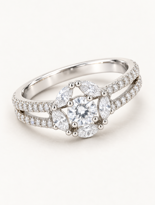 Celeste Bloom Halo Ring