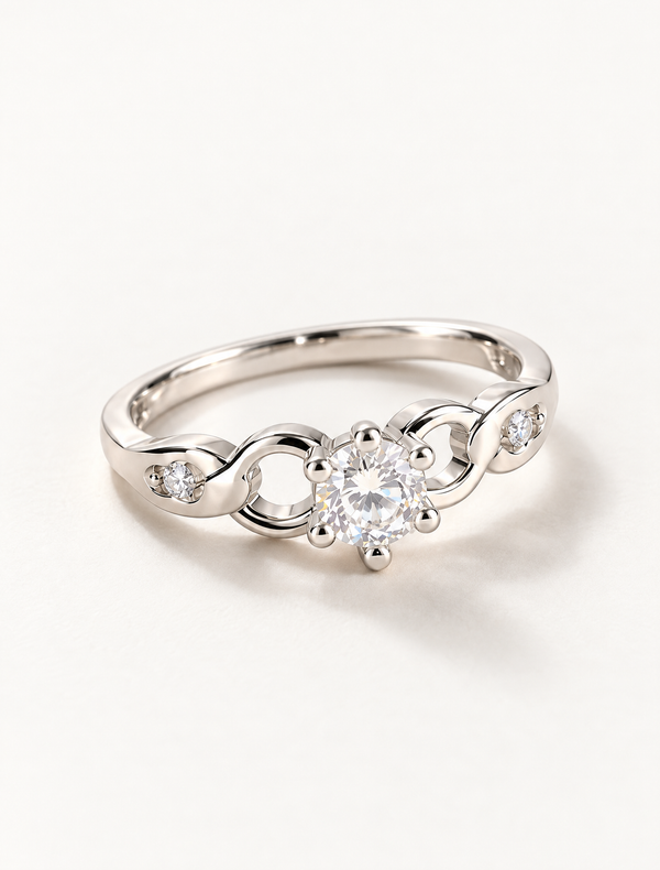 Celeste Link Solitaire Ring