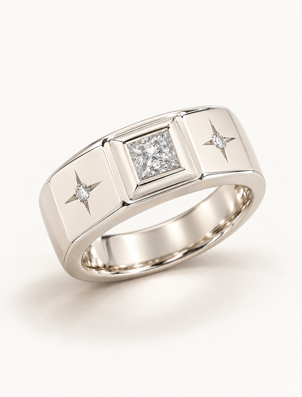 Celeste Signet CZ Ring
