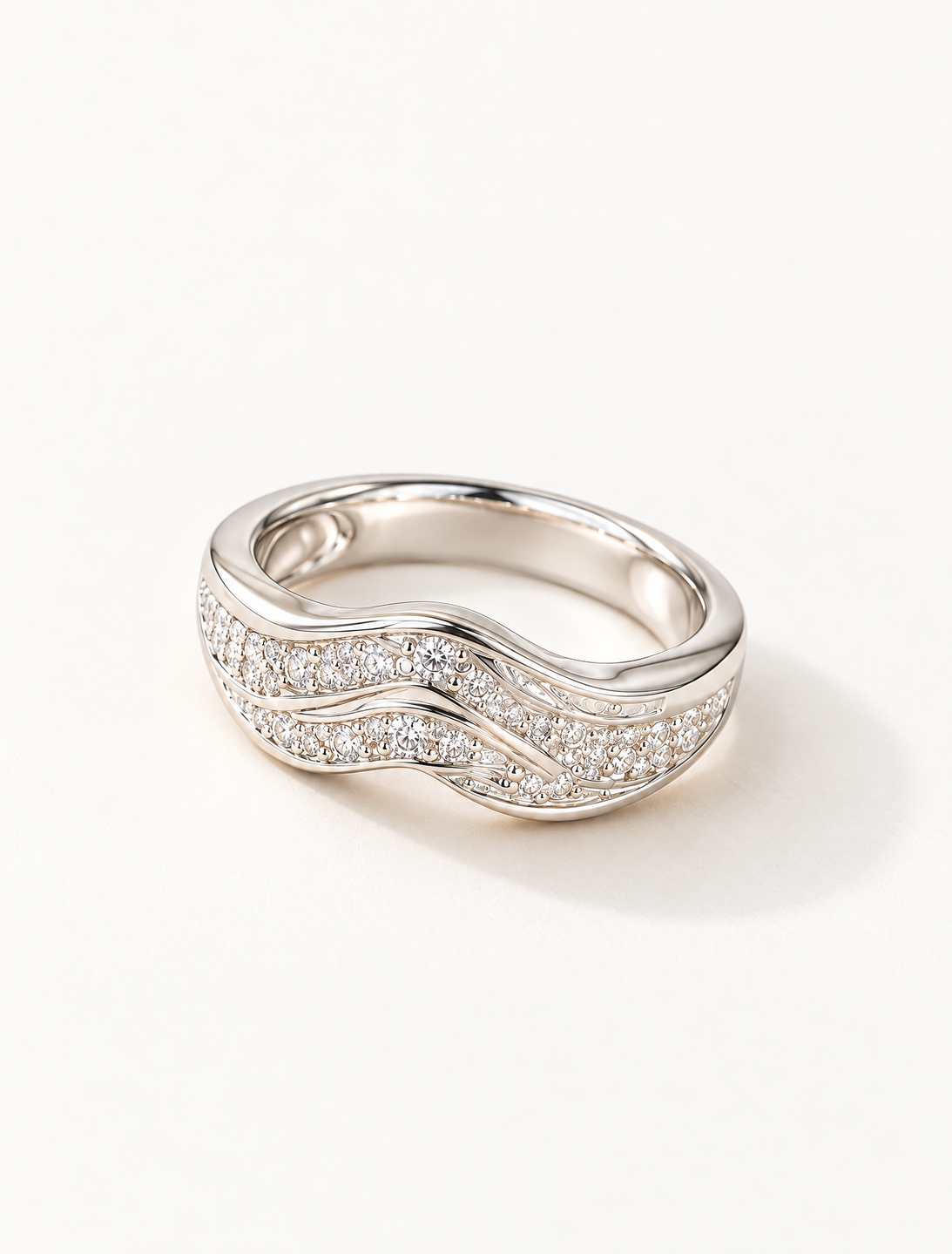 Celeste Wave CZ Ring