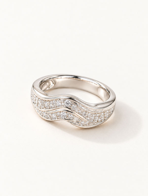 Celeste Wave CZ Ring