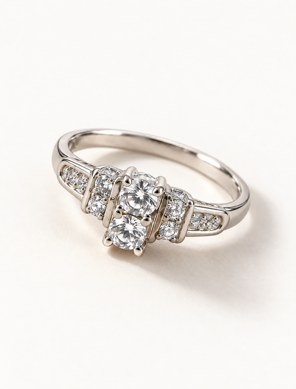 Celestia Dual Stone Statement Ring