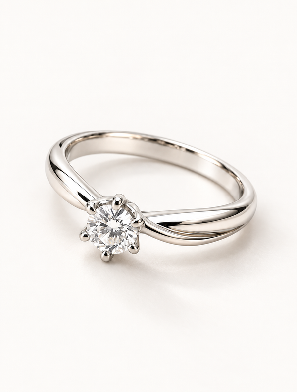 Celestia Solitaire Ring In 925 Sterling Silver Classic White CZ Minimal Ring For Women