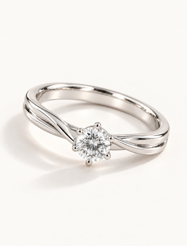 Celestia Twist Solitaire Ring