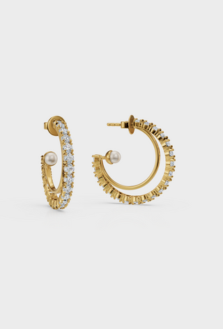 Shimmer Pearl Hoops