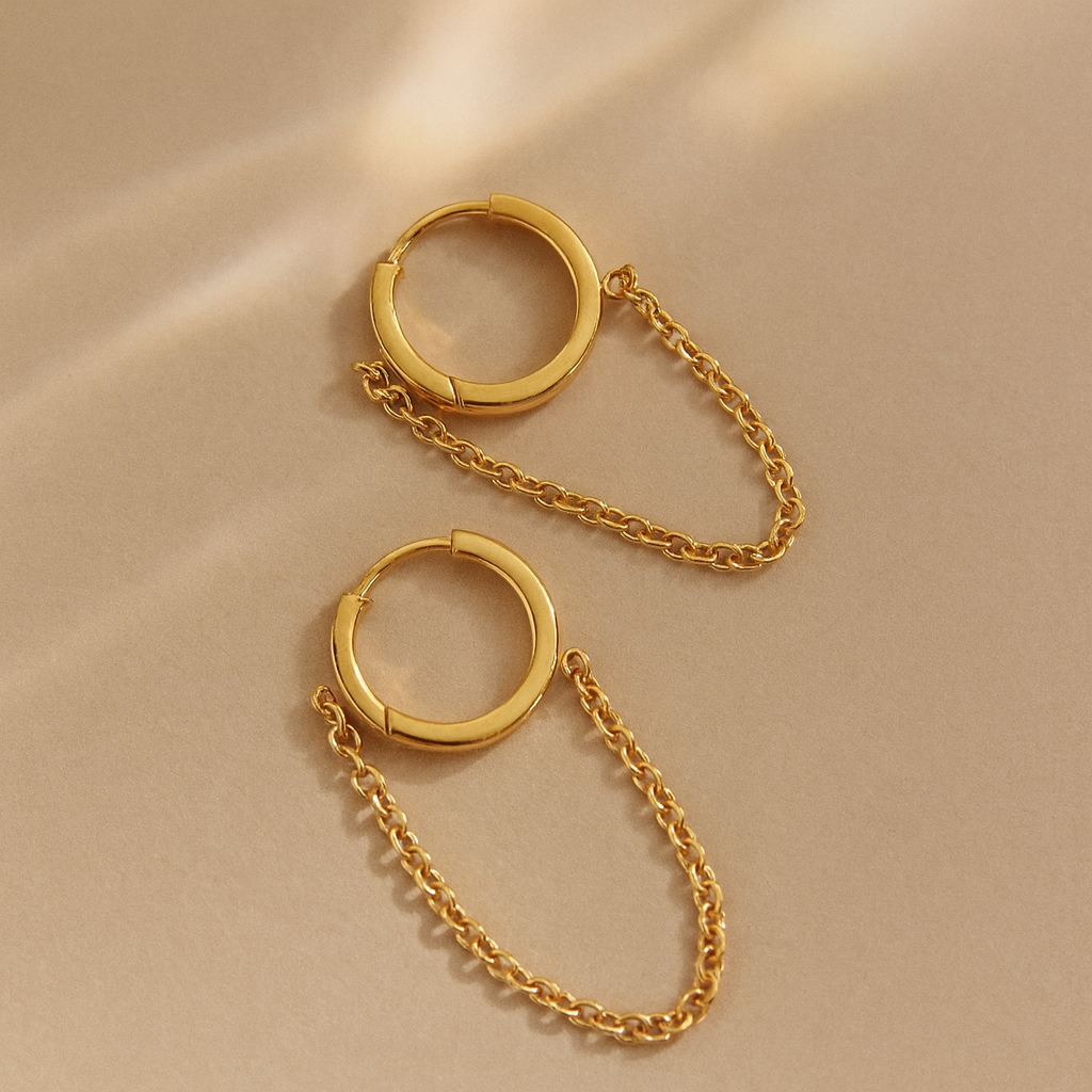 Chained Small Huggie-Chains and Threaders-Anushka Jain Jewellery