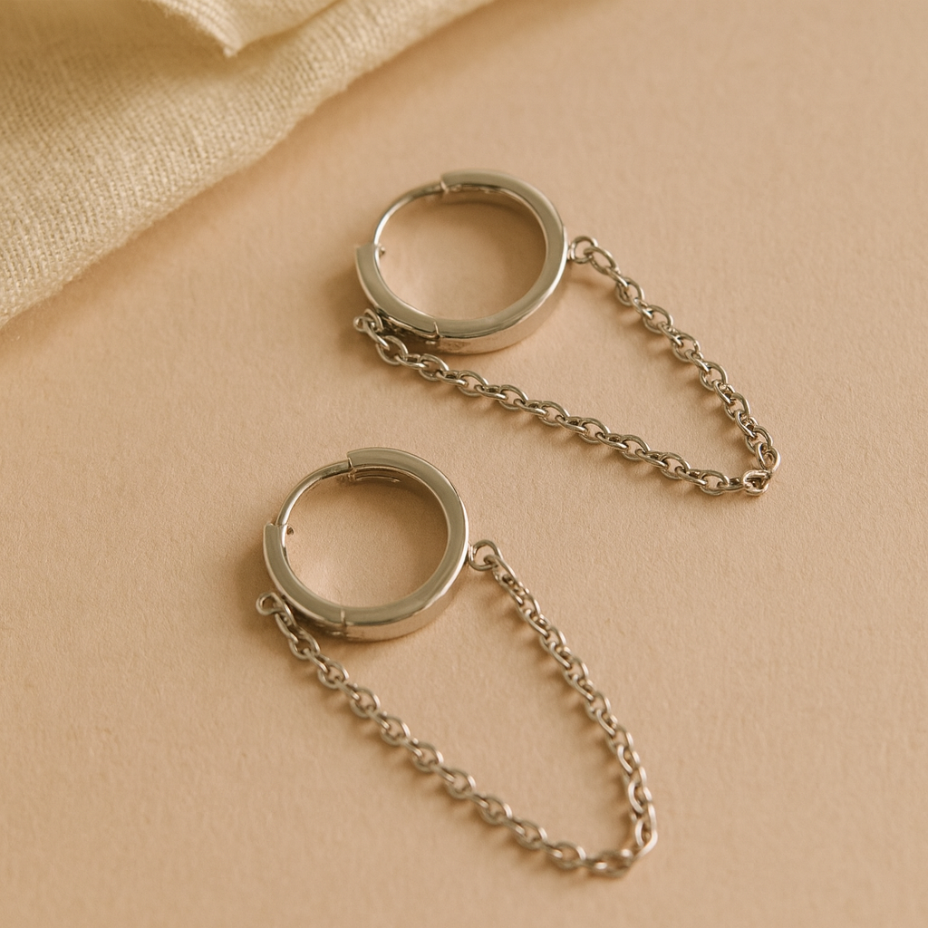 Chained Small Huggie-Chains and Threaders-Anushka Jain Jewellery