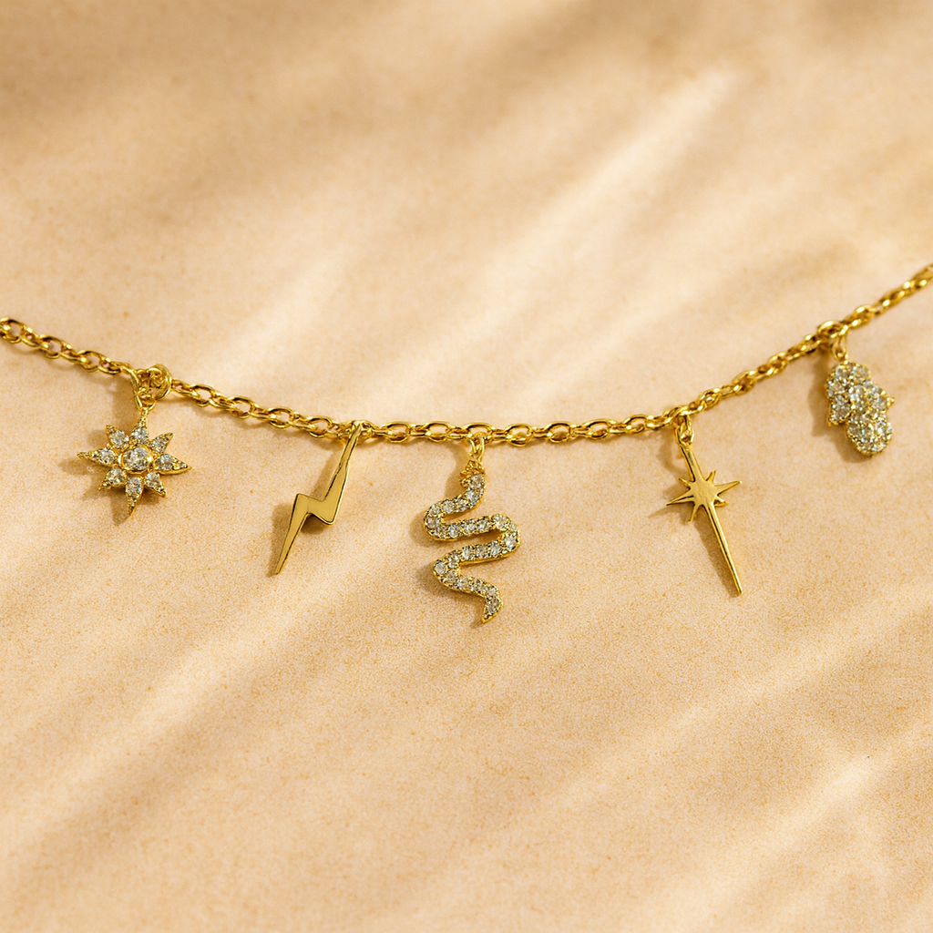 Charm Link Bracelet-Bracelets-Anushka Jain Jewellery