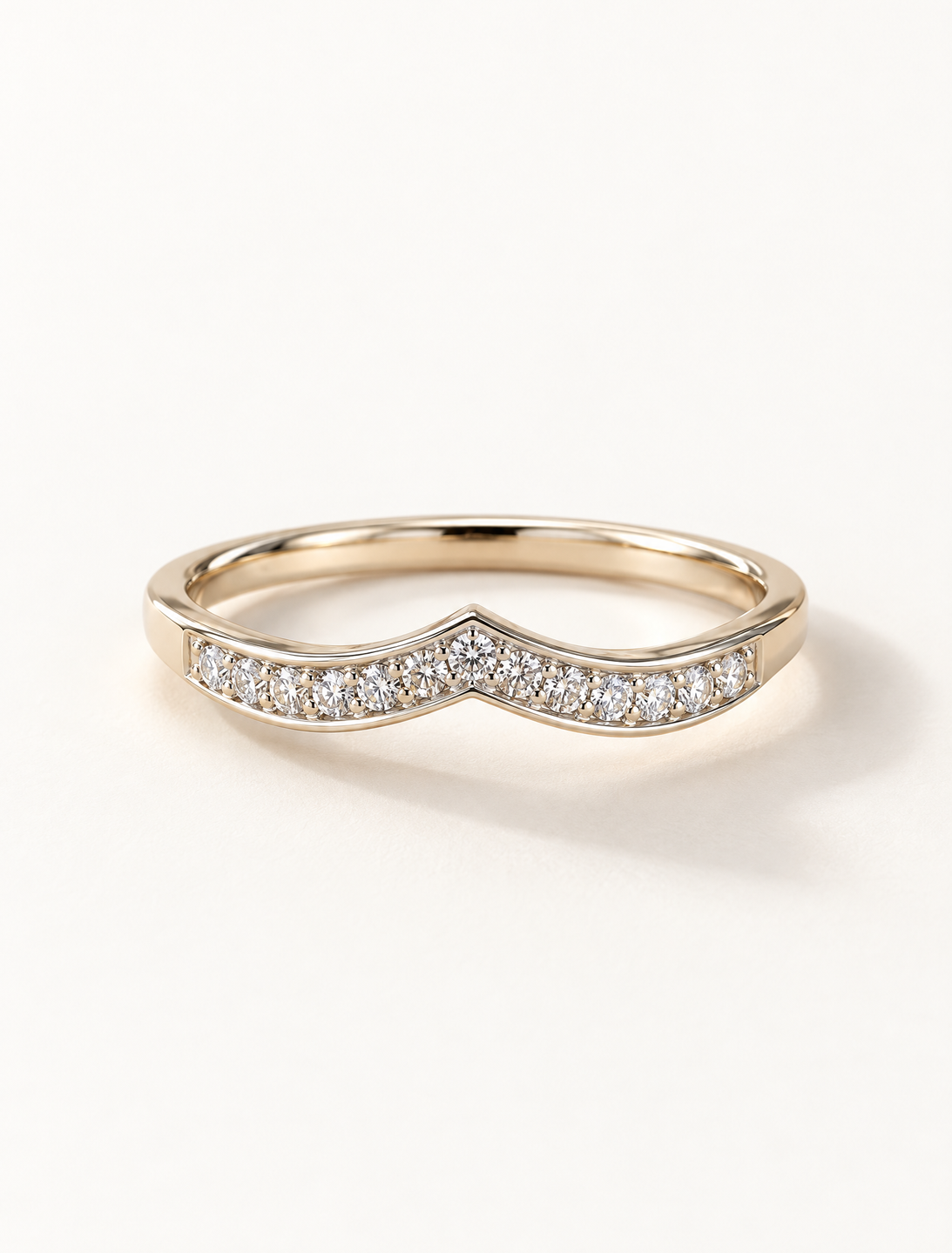 Chevron Pave CZ Band Ring