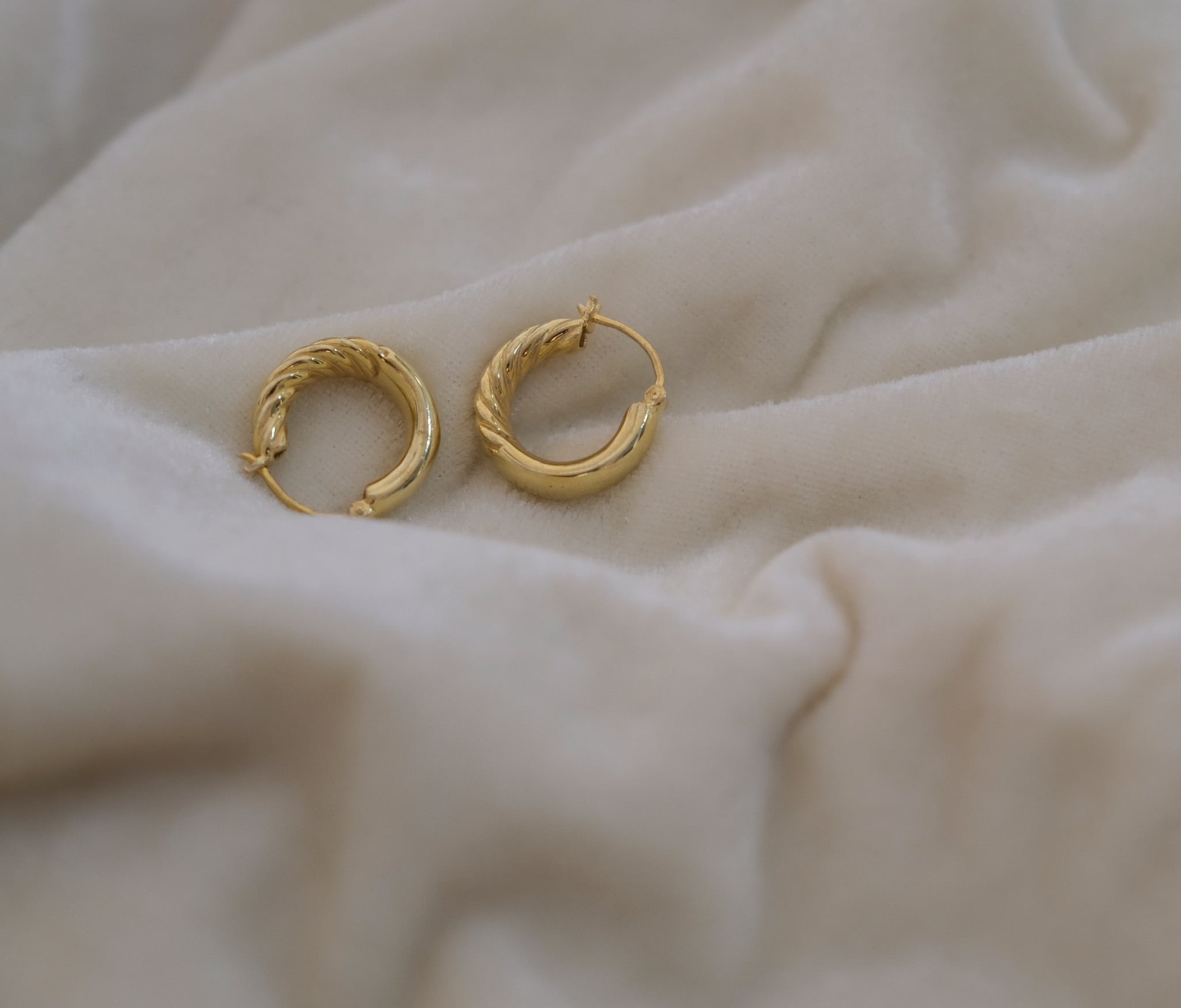 Chunky Half Twist Hoops Earring-Hoops-Anushka Jain Jewellery