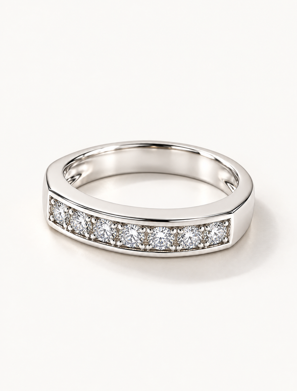 Classic Channel Set CZ Band Ring