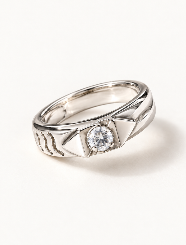Classic Solitaire CZ Mens Ring