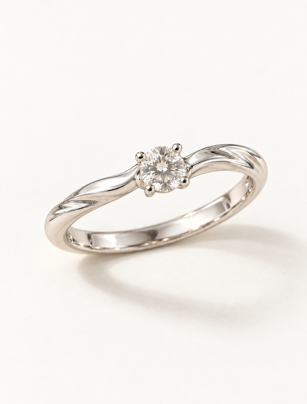 Classic Solitaire Twist Ring