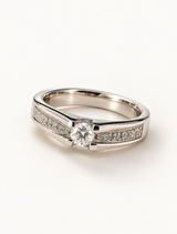 Classic Solitaire White CZ Ring