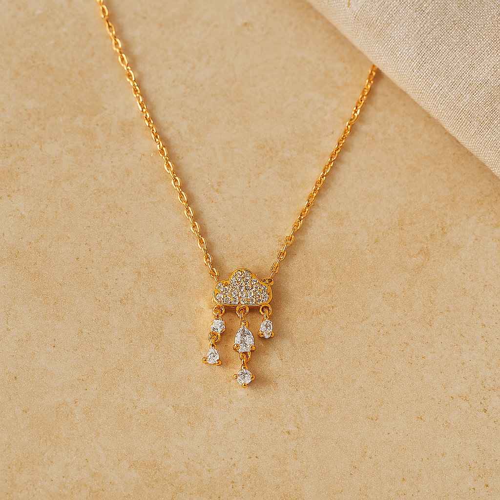 Cloud Drop Necklace-Pendants-Gold Vermeil-Anushka Jain Jewellery