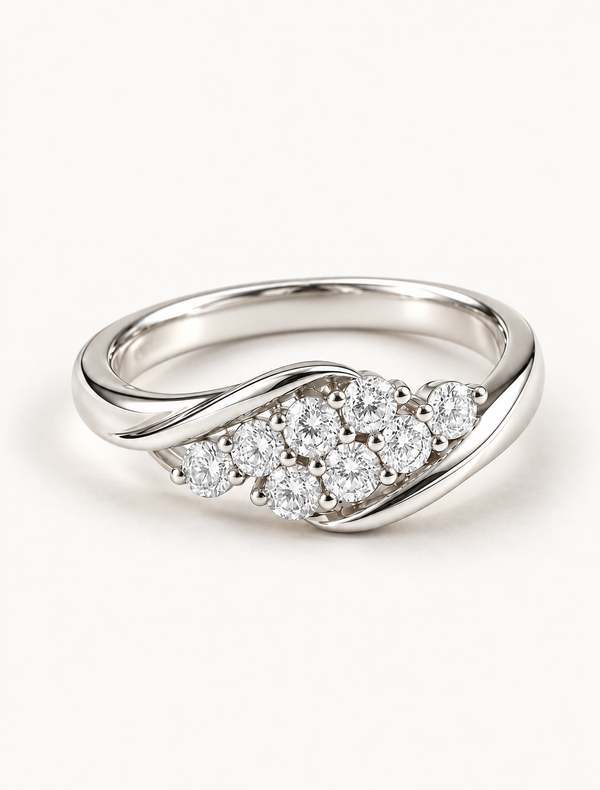Cluster Leaf CZ Ring