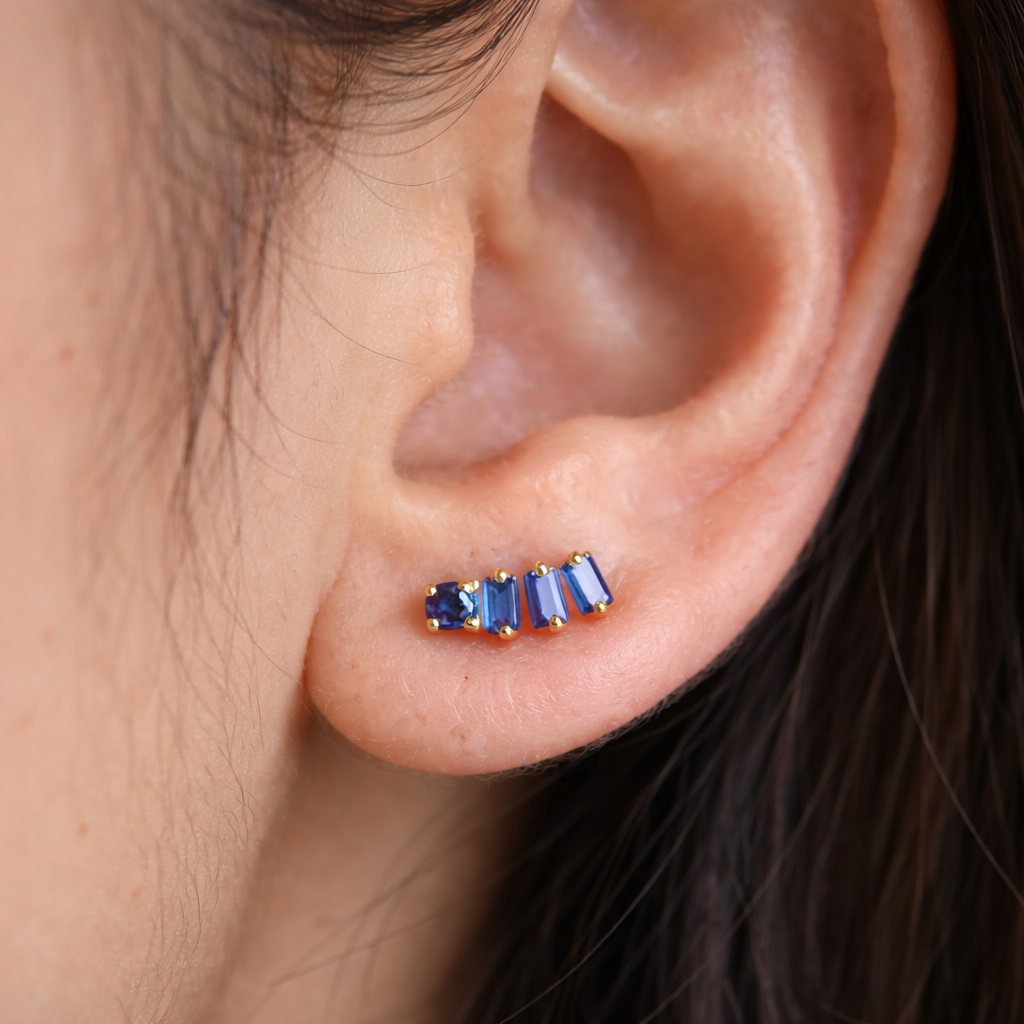 Cobalt Line Studs-Studs-Anushka Jain Jewellery
