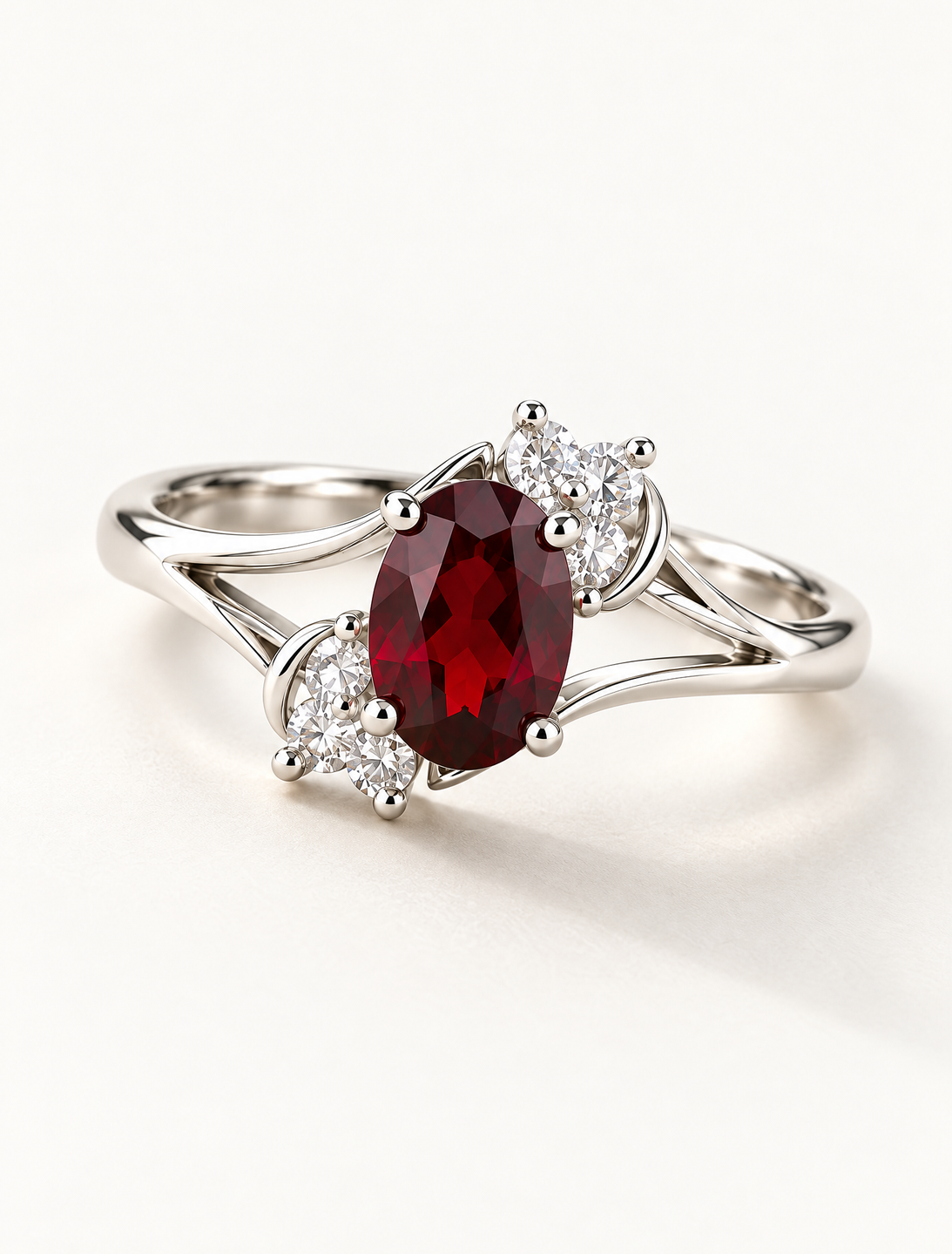 Crimson Blossom Garnet Ring