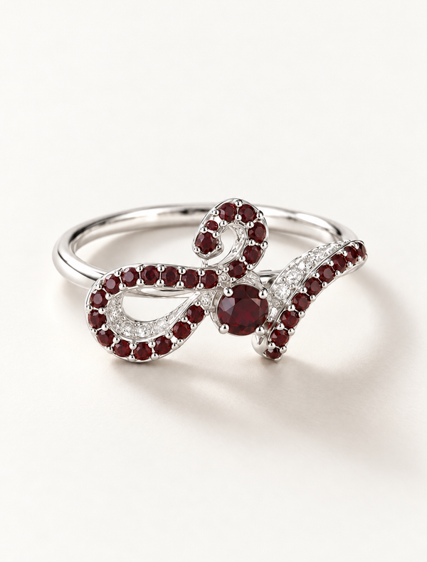 Crimson Infinity Garnet Ring