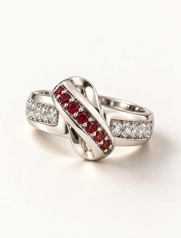 Crimson Knot Orange CZ Ring