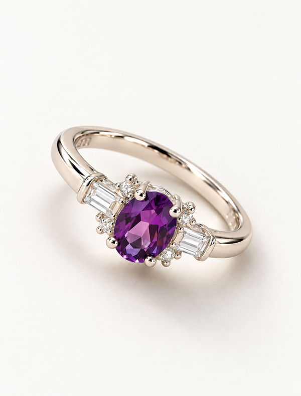 Crimson Wave Marquise Ring