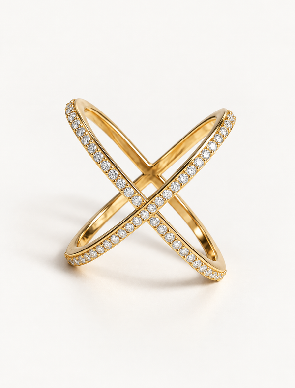 Criss Cross Diamond Ring