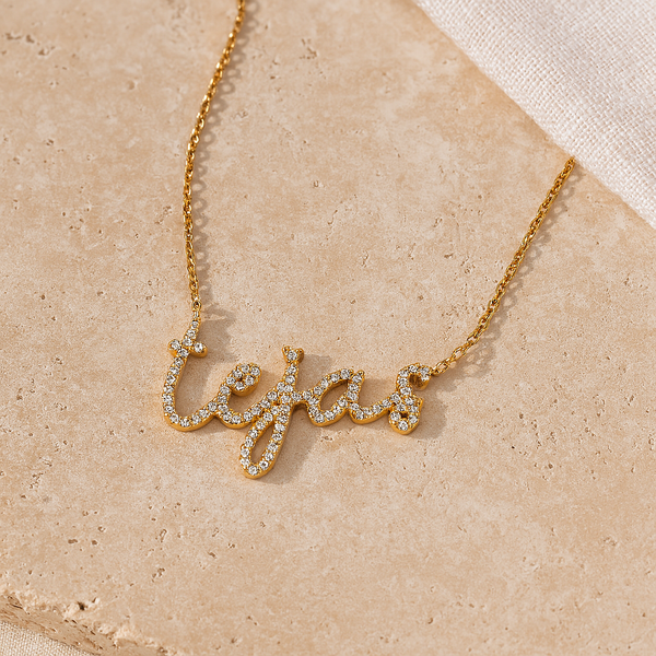 Cursive Diamond Necklace-Necklaces-Anushka Jain Jewellery